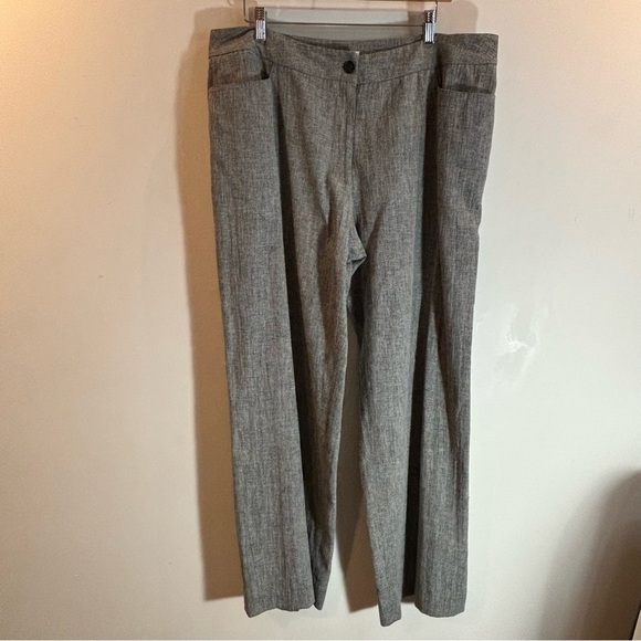 TILLEY Sx 16 Linen Blend Suit Tao Style Neck Pockets Straight Leg Trousers - Picture 8 of 13